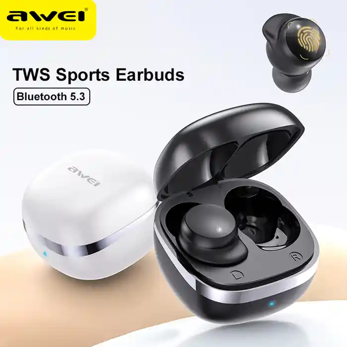 Awei T78 Bluetooth 5.3 Earphones Wireless 3D Stereo TWS Headphones with Microphones Game In-ear Headset Hifi HD Call Earbuds
